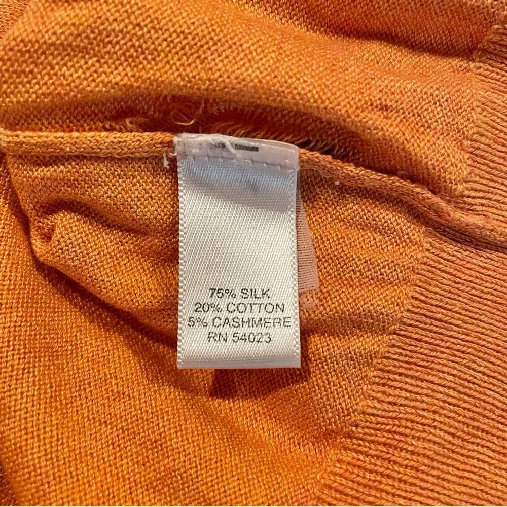 Banana Republic Men’s Luxury Blend Silk Cashmere Blend Sweater Medium M Orange